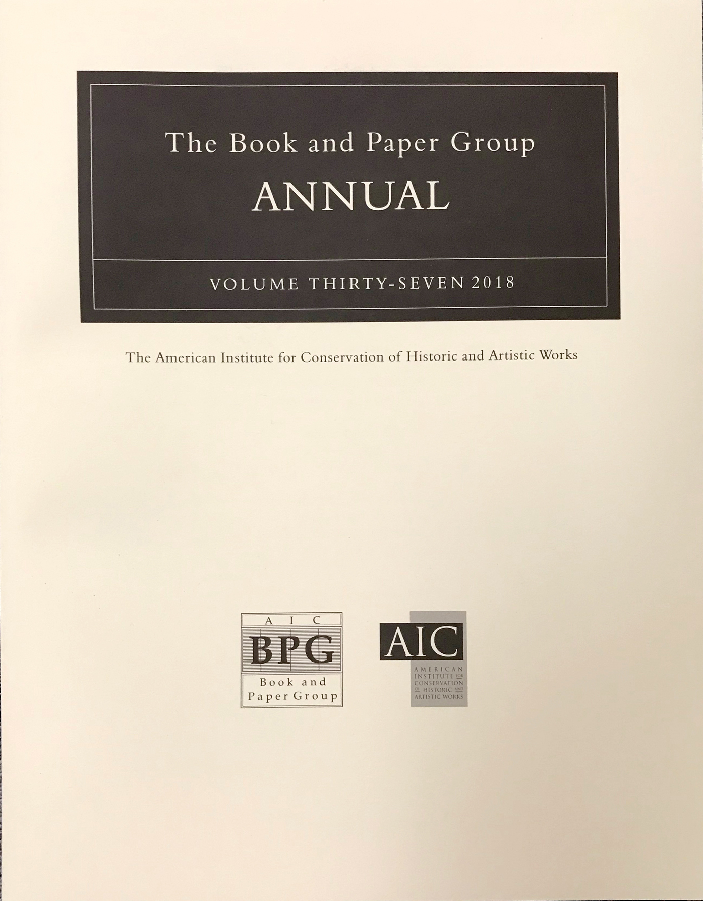 Book & Paper Group Annual Vol. 37 (2018)